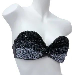 Twinset Beaded Bikini Top Lead Grey