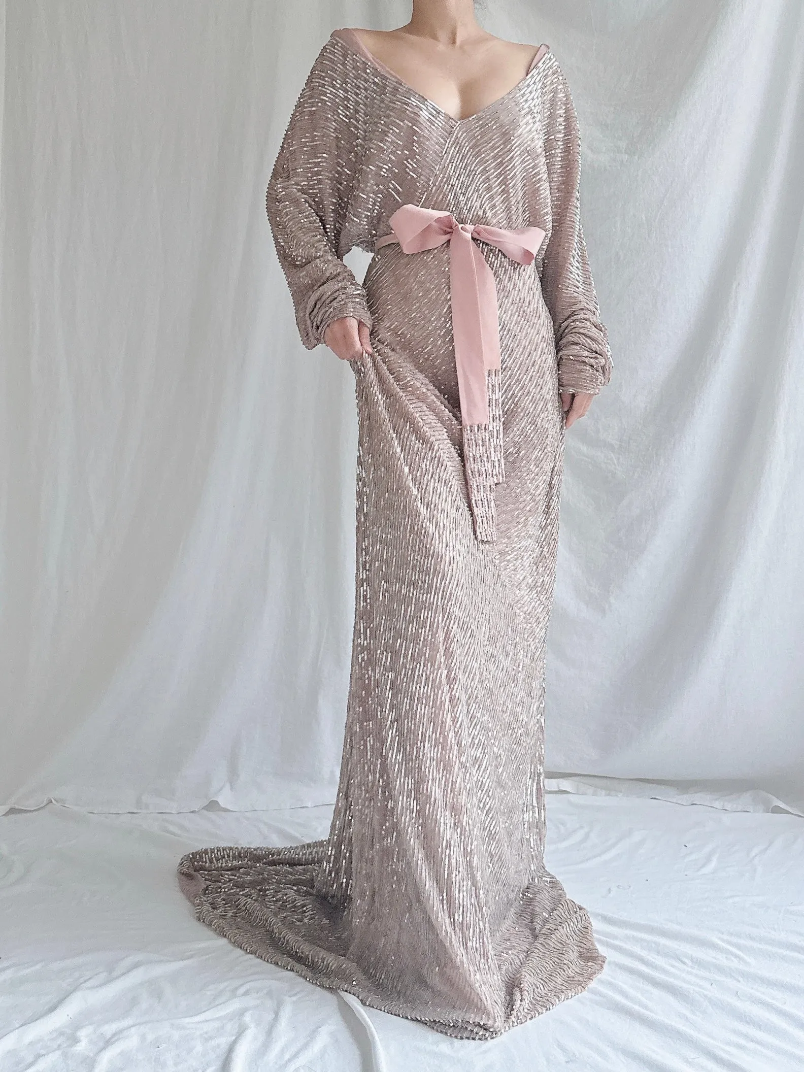 Vintage Amanda Wakeley Silk Beaded Gown - M/L