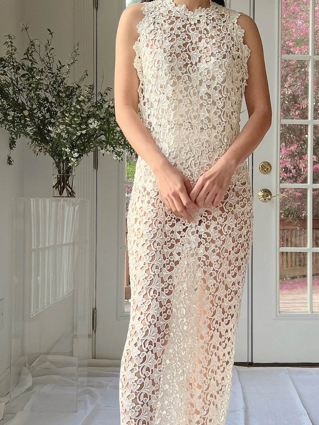 Vintage Cutout Column Gown - S-M