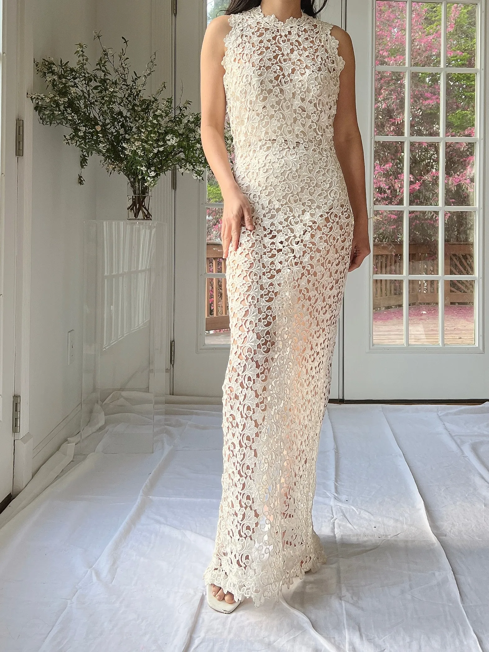 Vintage Cutout Column Gown - S-M