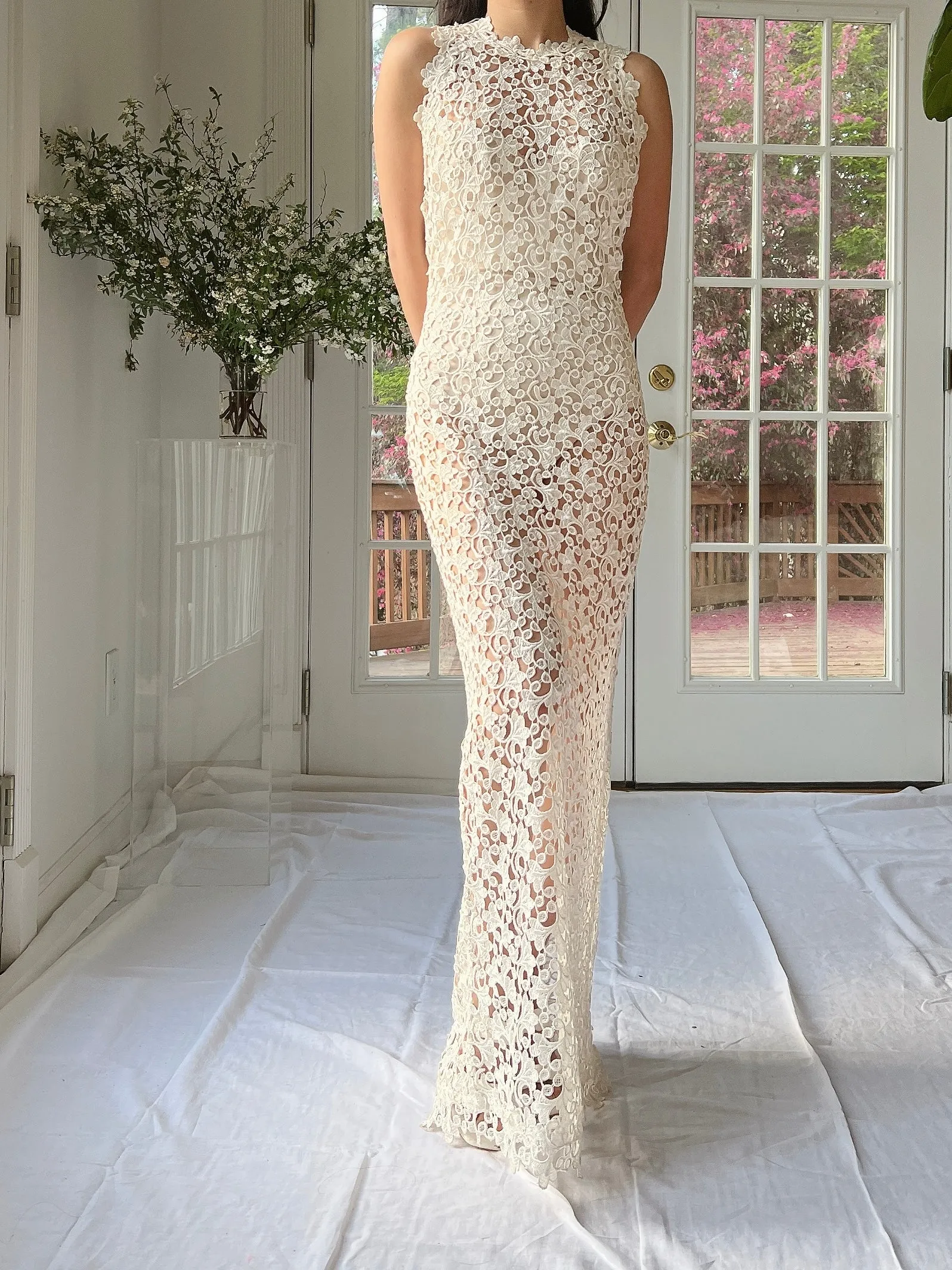 Vintage Cutout Column Gown - S-M