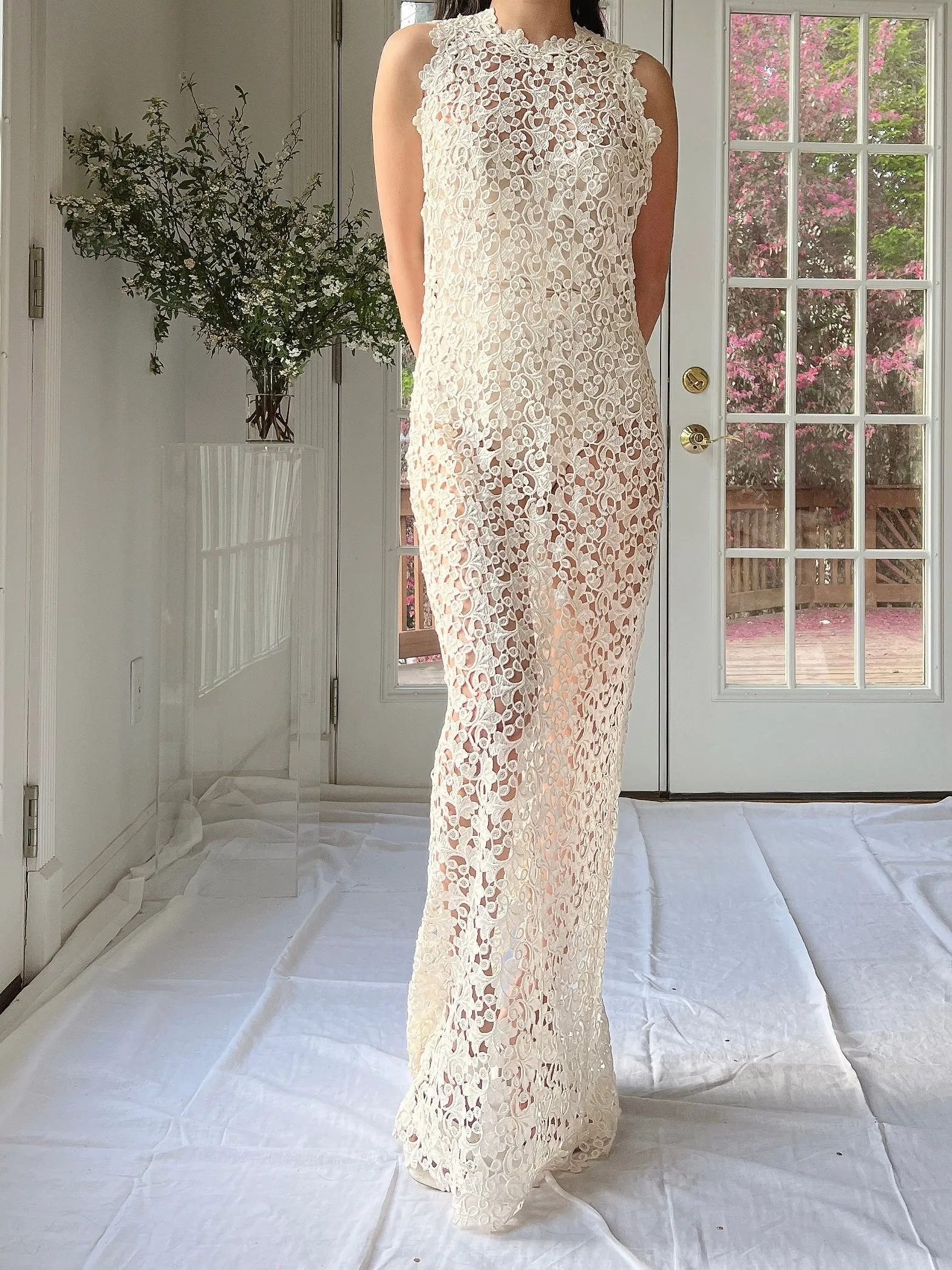 Vintage Cutout Column Gown - S-M