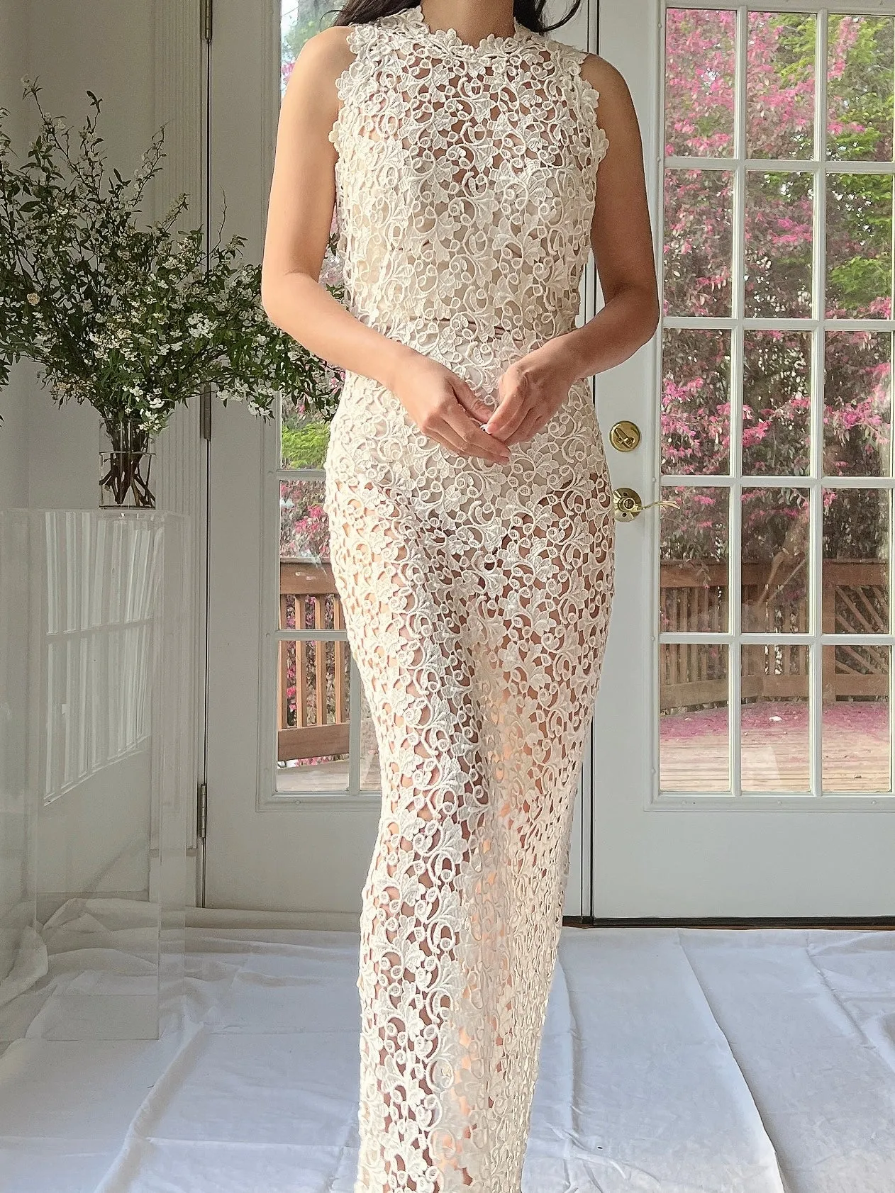 Vintage Cutout Column Gown - S-M