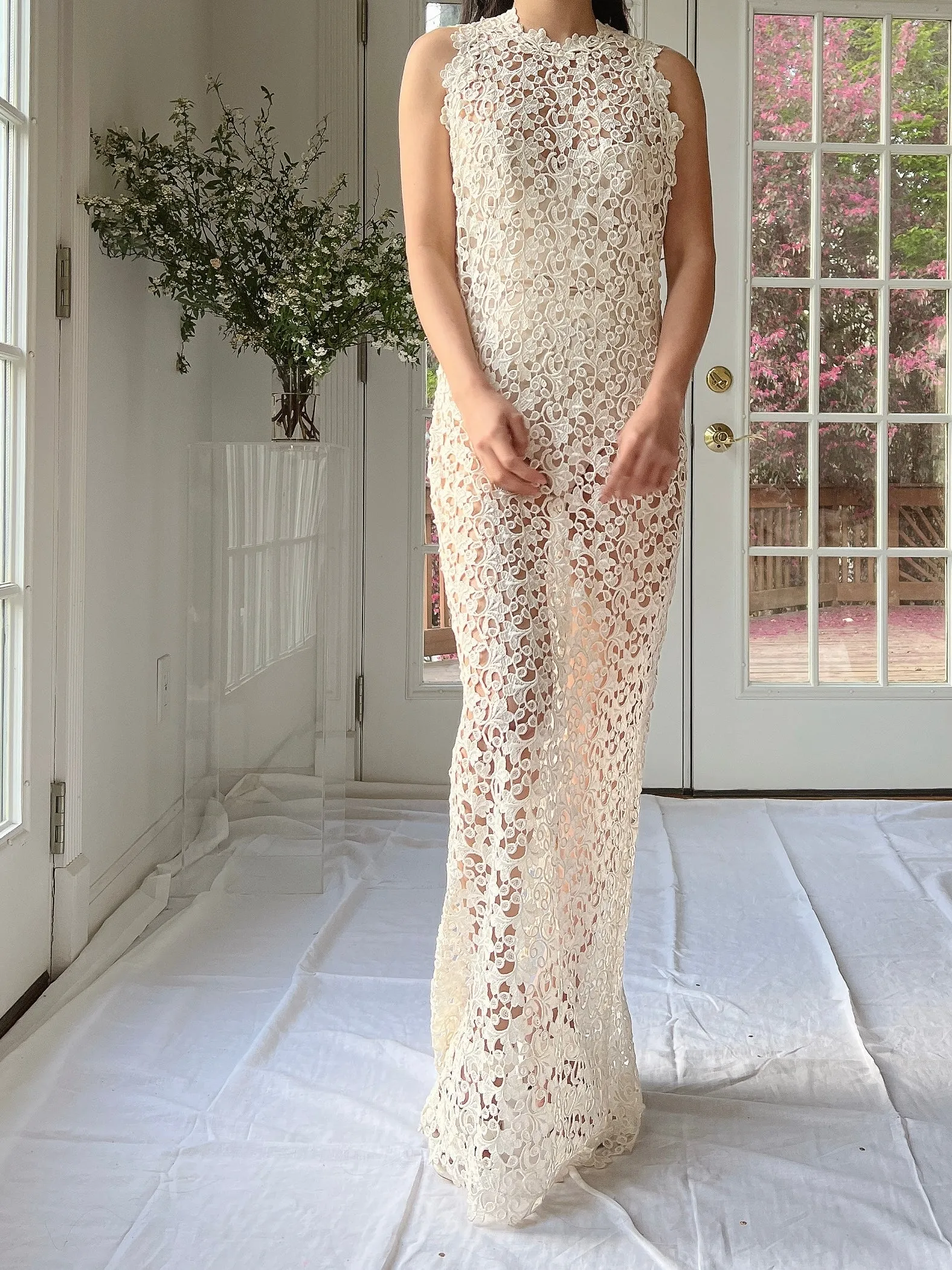 Vintage Cutout Column Gown - S-M