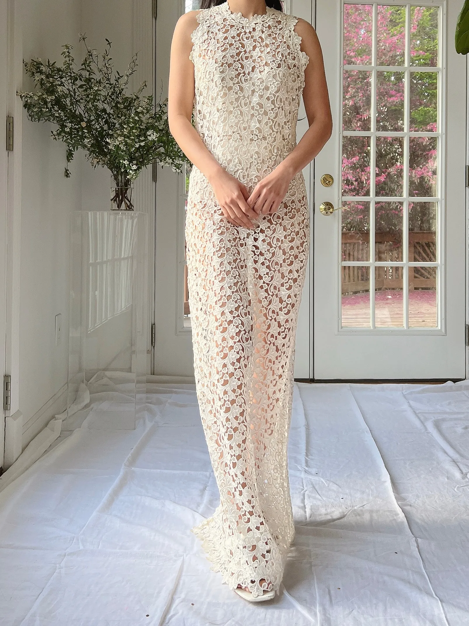 Vintage Cutout Column Gown - S-M