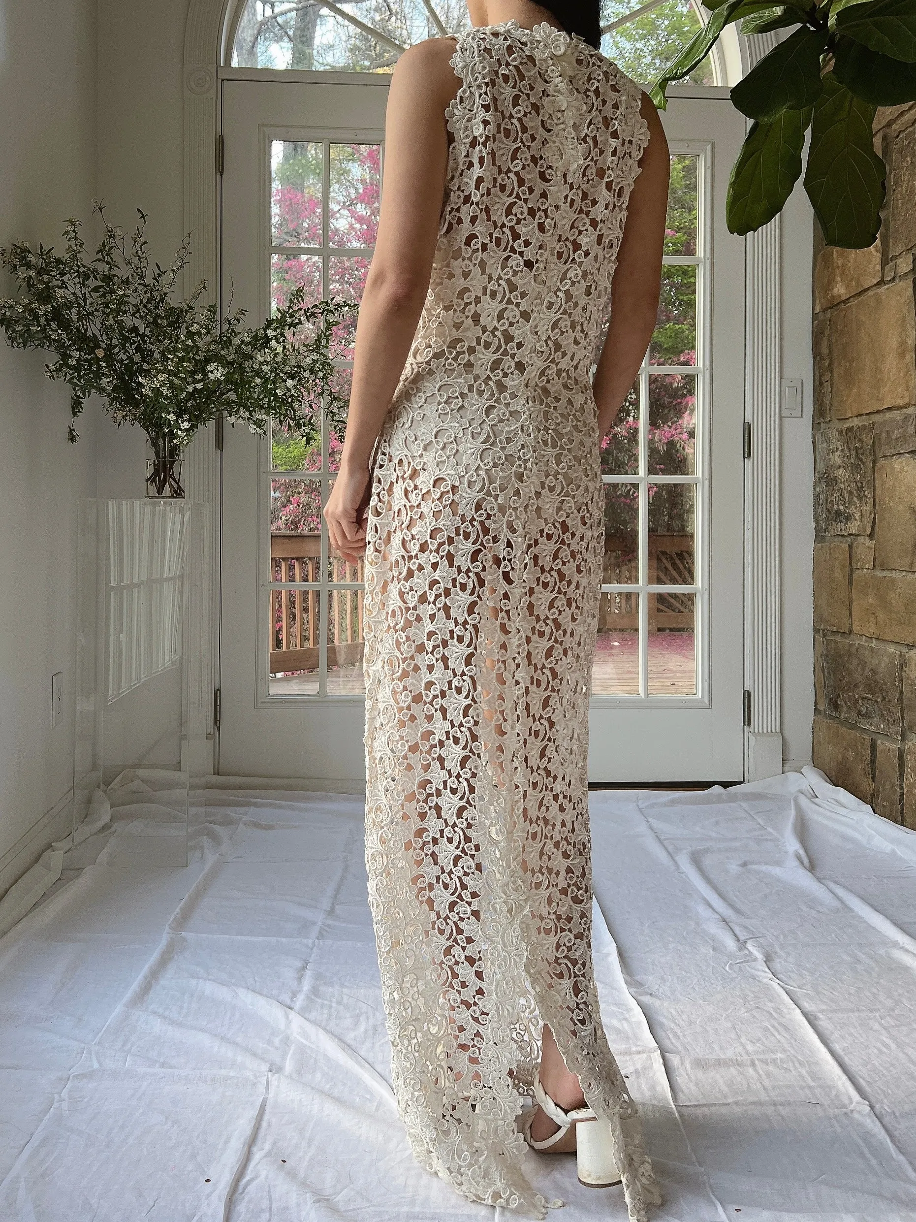 Vintage Cutout Column Gown - S-M
