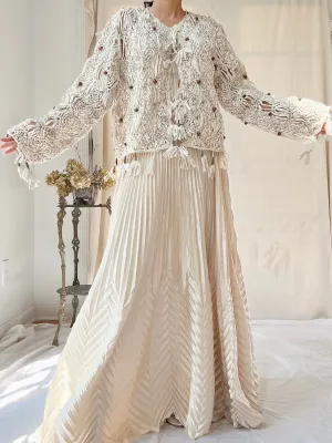 Vintage Raw Edge Crochet Jacket - M