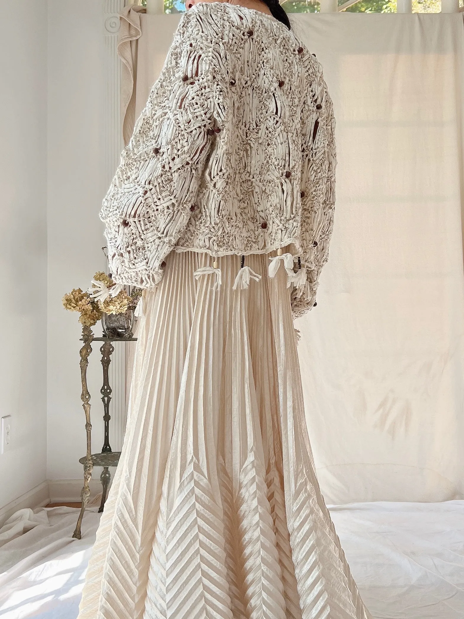 Vintage Raw Edge Crochet Jacket - M