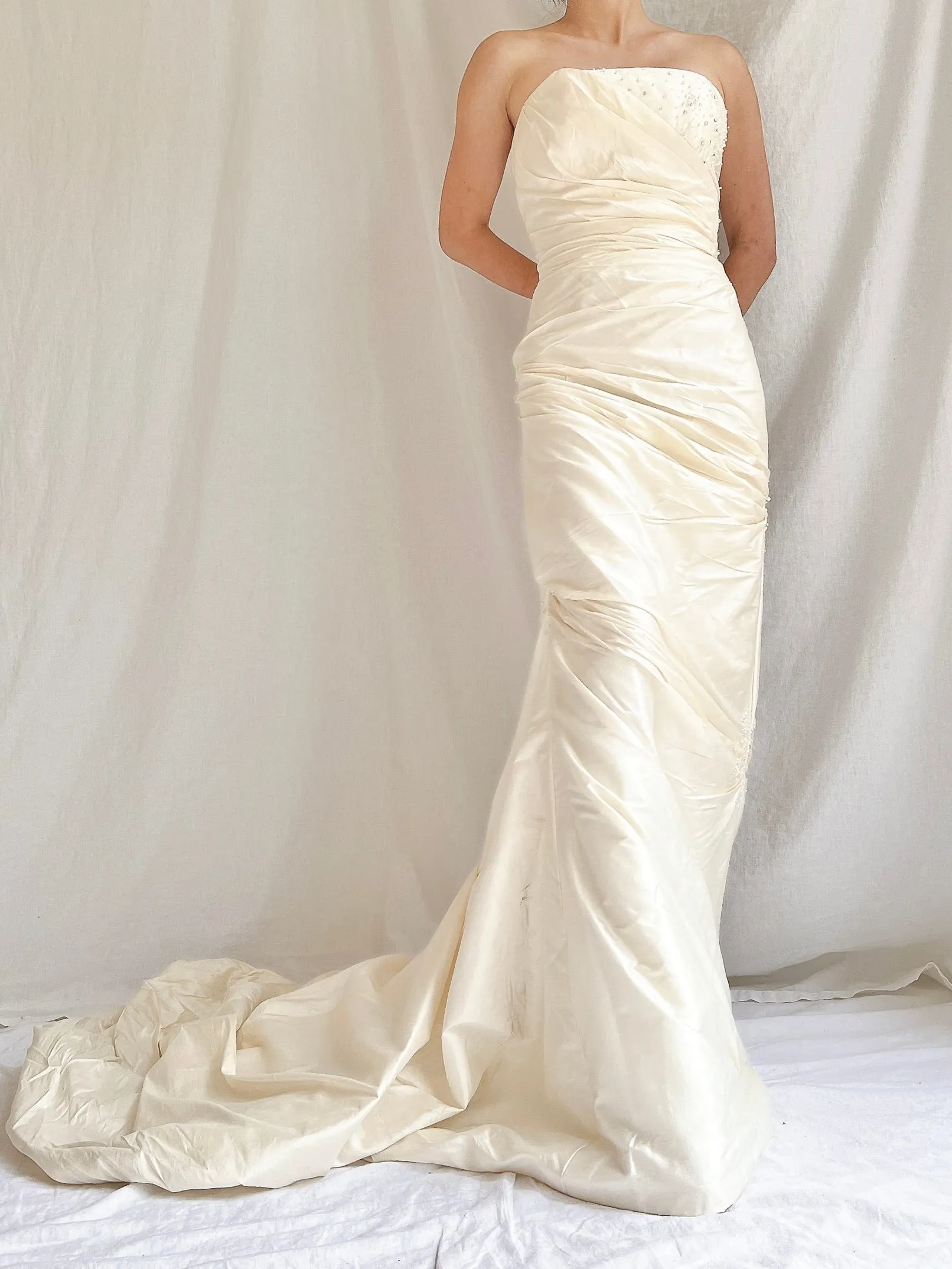 Vintage Silk Draped Gown - S/4