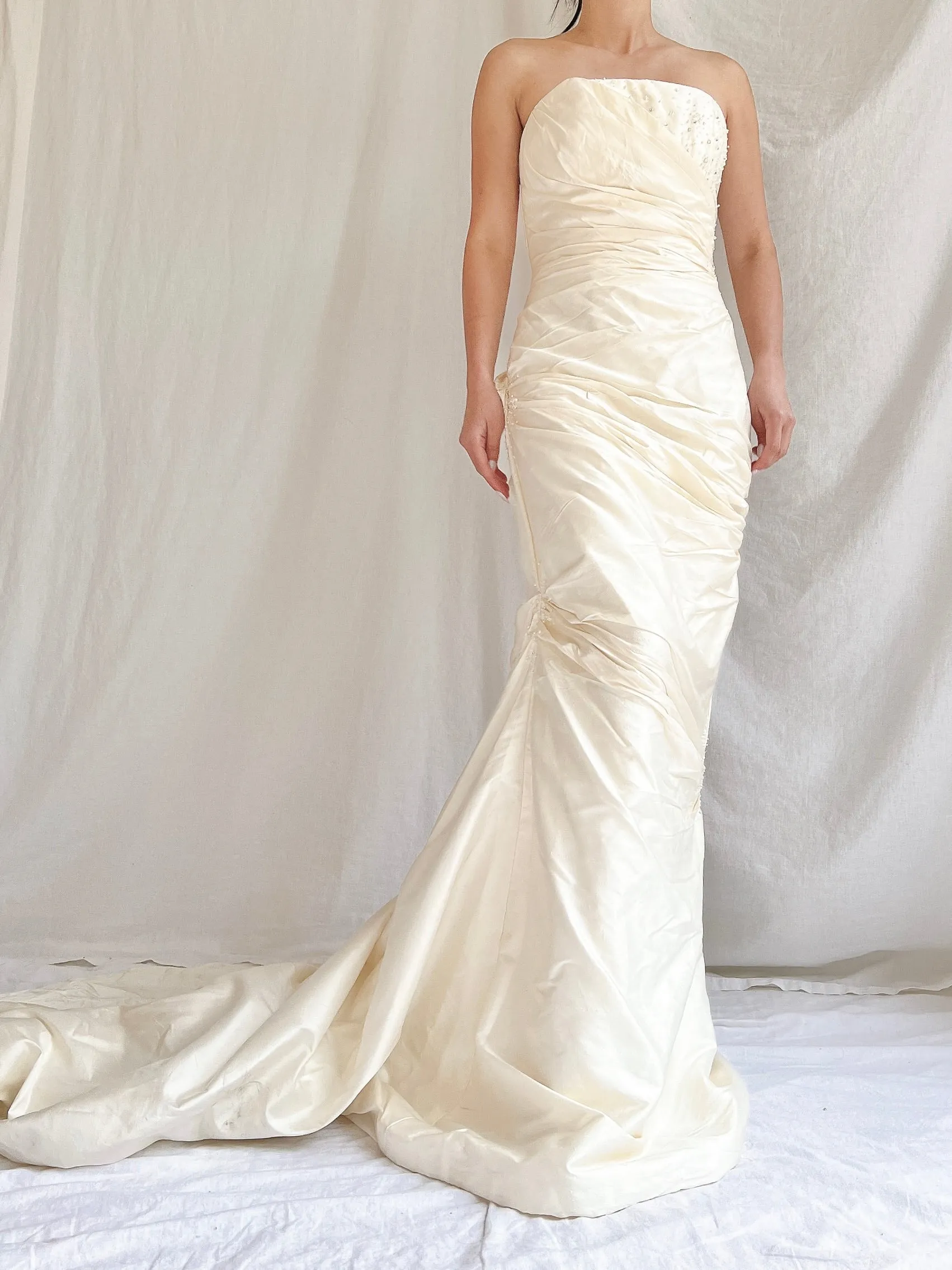 Vintage Silk Draped Gown - S/4