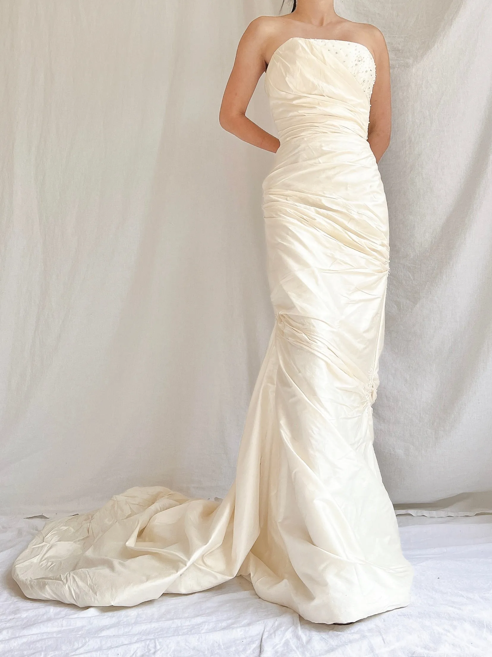 Vintage Silk Draped Gown - S/4