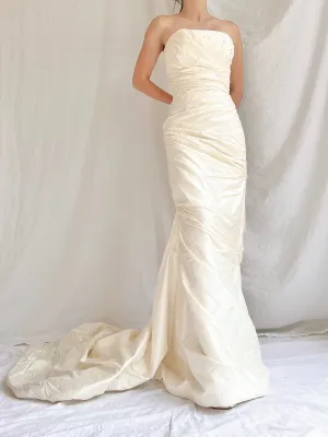 Vintage Silk Draped Gown - S/4