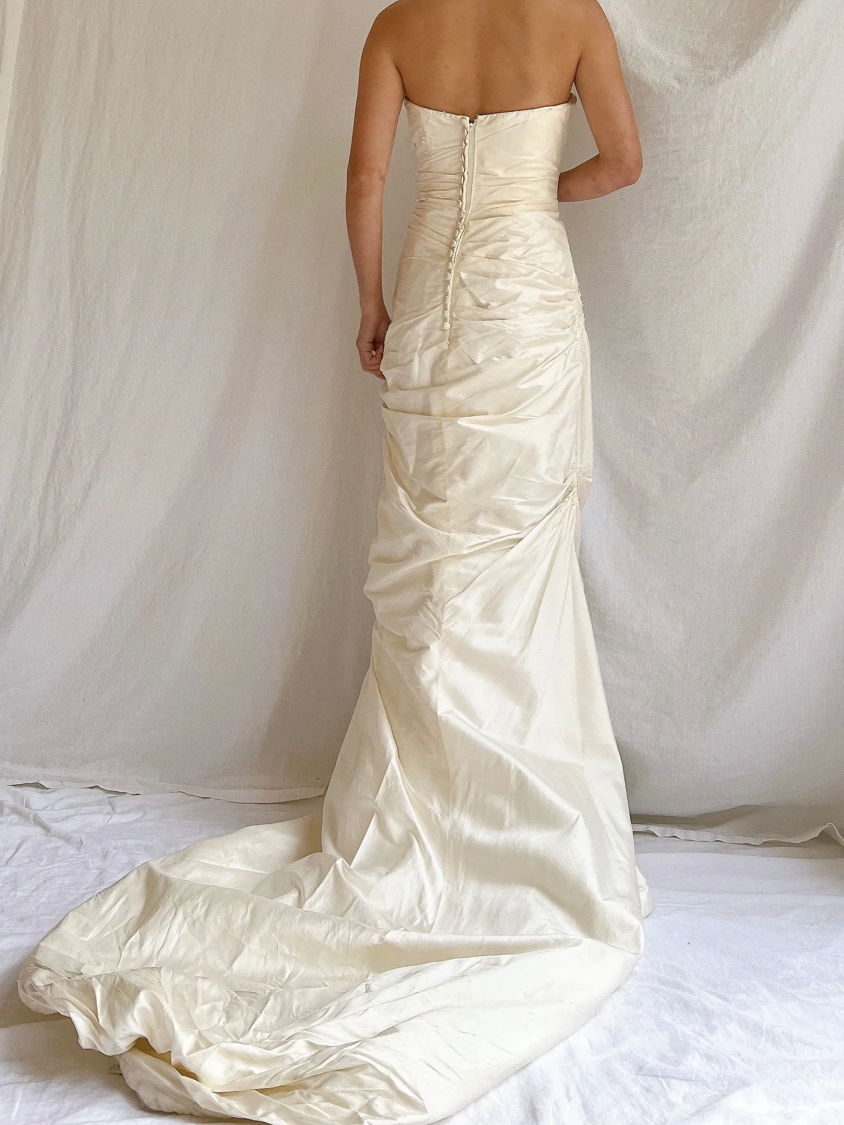 Vintage Silk Draped Gown - S/4