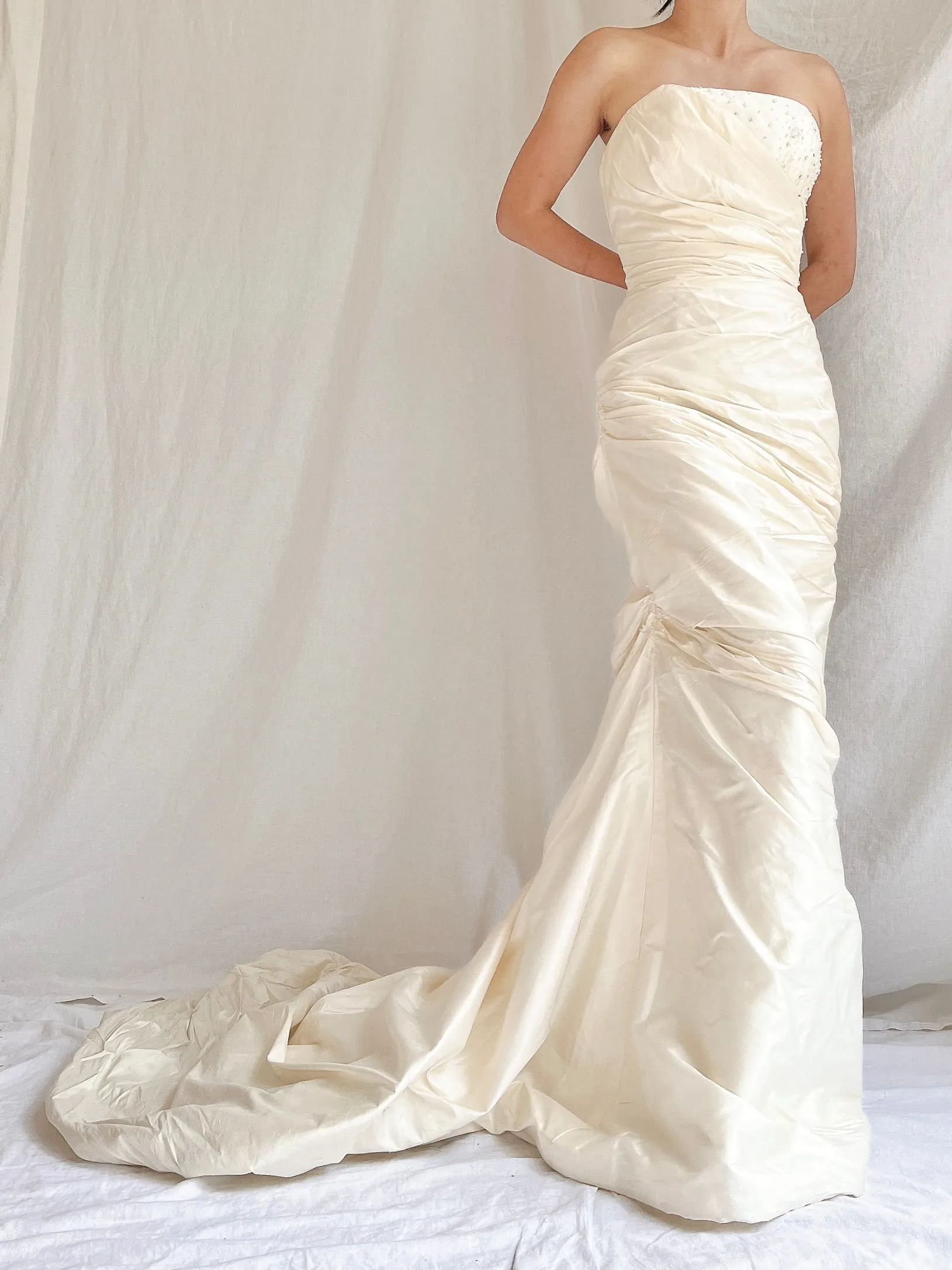 Vintage Silk Draped Gown - S/4