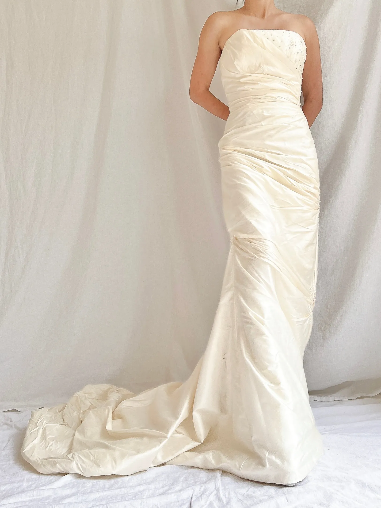 Vintage Silk Draped Gown - S/4