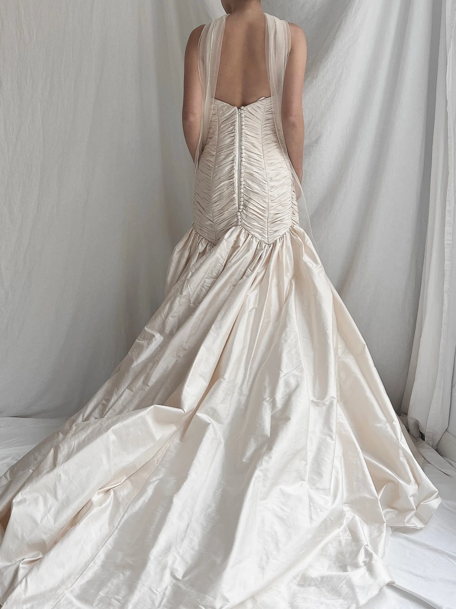 Vintage Silk Dropped Waist Gown - M
