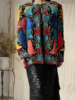 Vintage Silk Ribbon Jacket - M