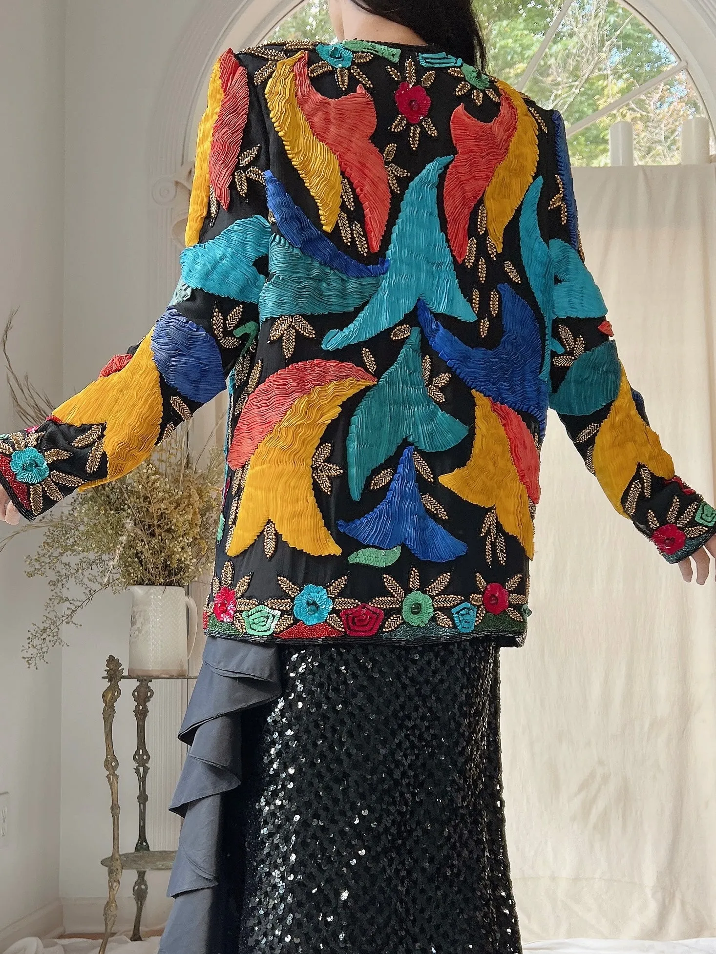 Vintage Silk Ribbon Jacket - M
