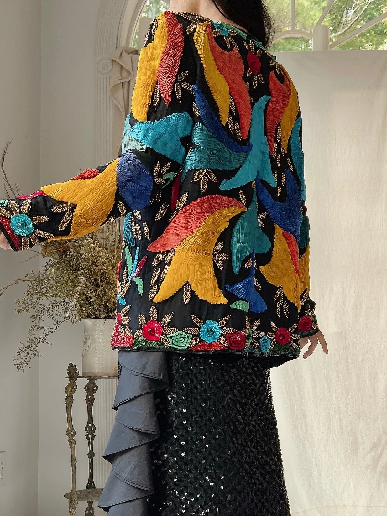 Vintage Silk Ribbon Jacket - M