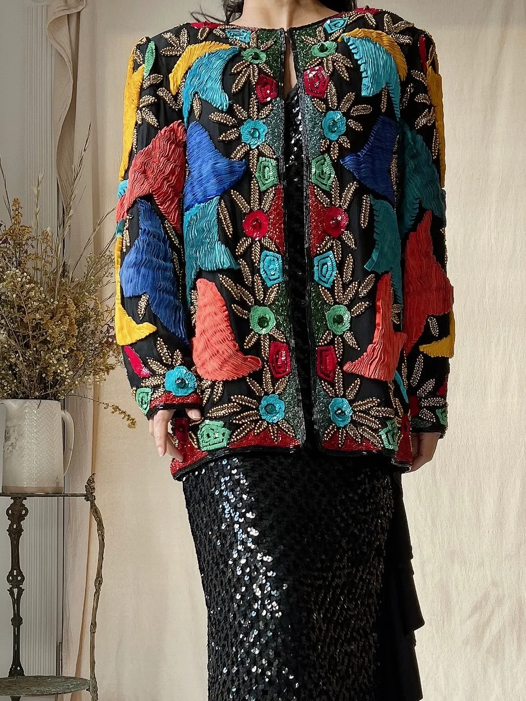 Vintage Silk Ribbon Jacket - M