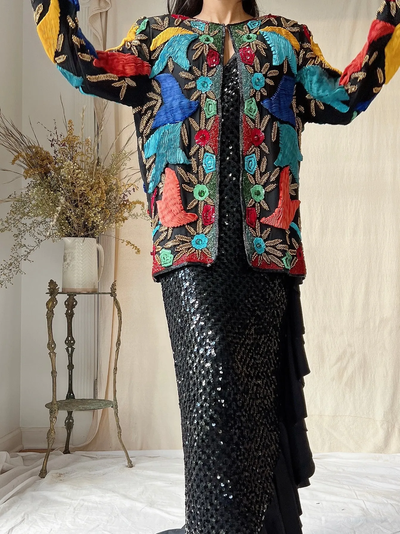 Vintage Silk Ribbon Jacket - M