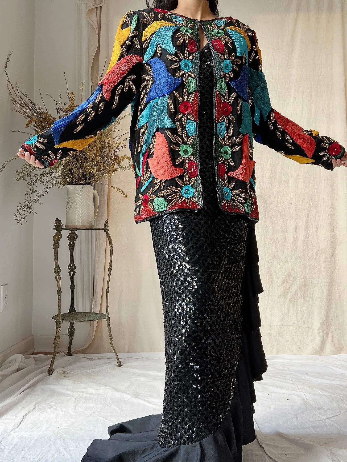 Vintage Silk Ribbon Jacket - M