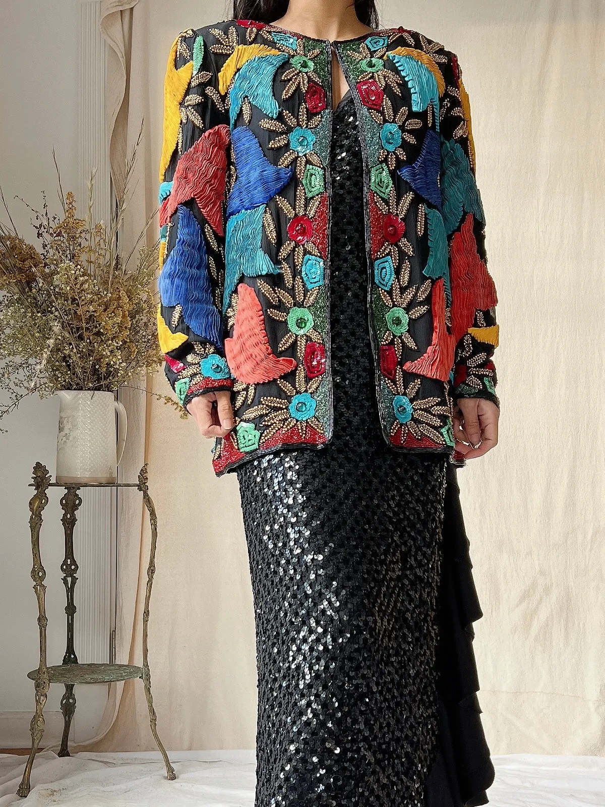 Vintage Silk Ribbon Jacket - M