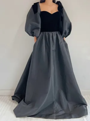 Vintage Victor Puff Sleeves Gown - S/M