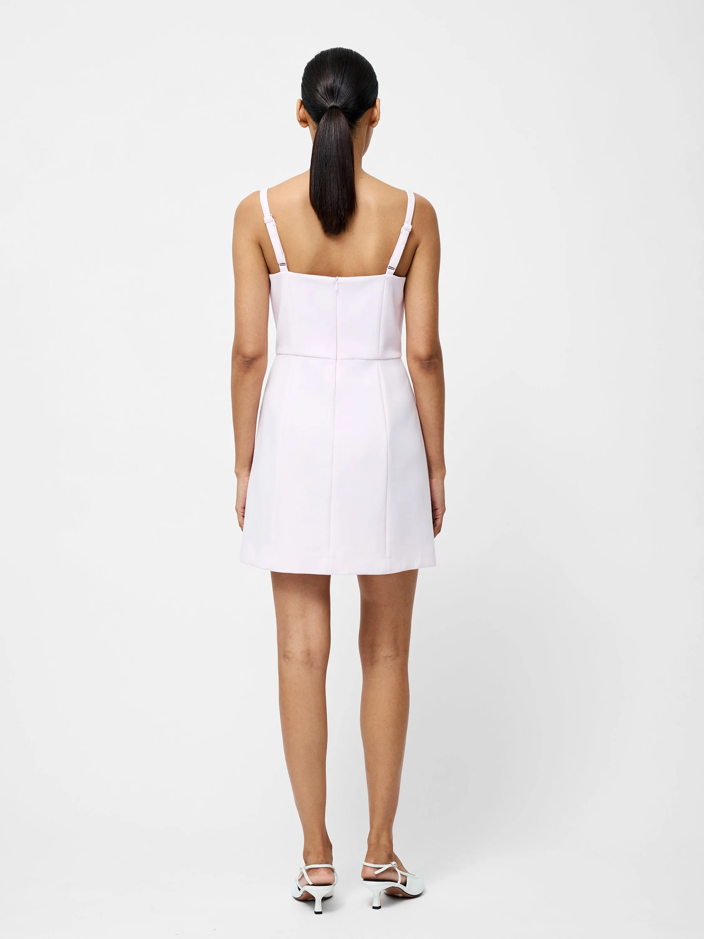 Whisper Bow Slit Strappy Mini Dress