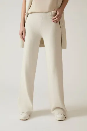 White Knitted Trousers