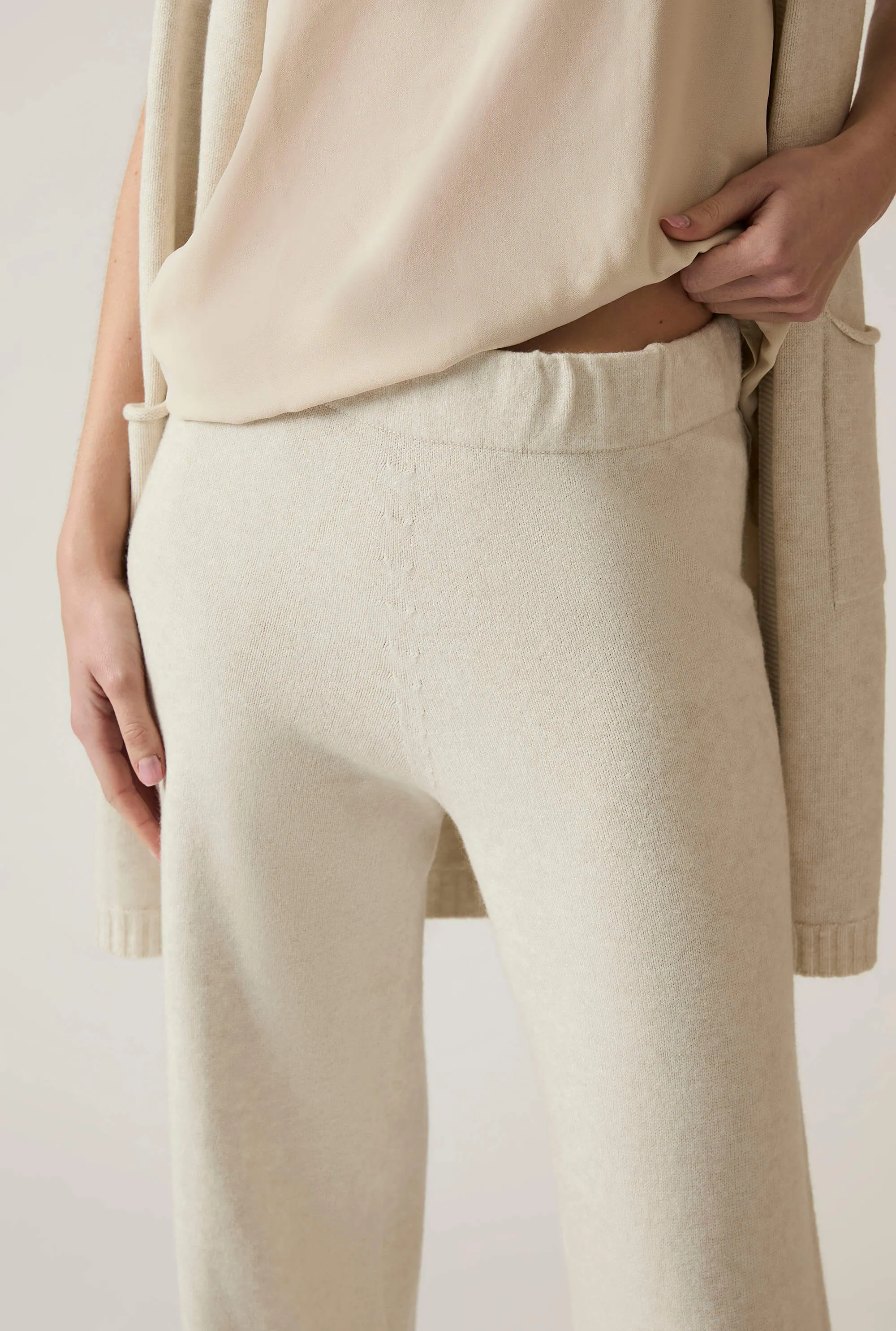 White Knitted Trousers