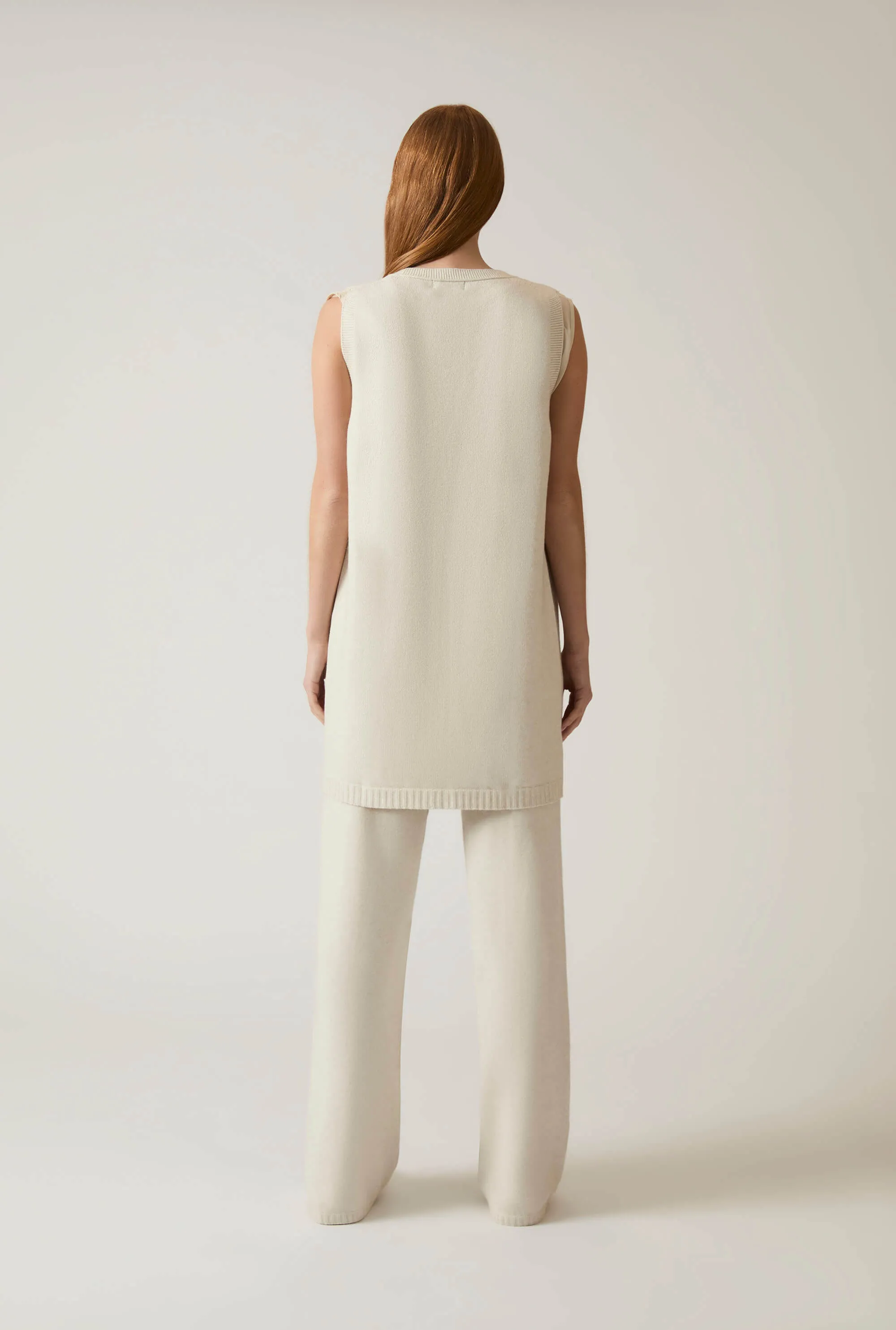 White Knitted Trousers