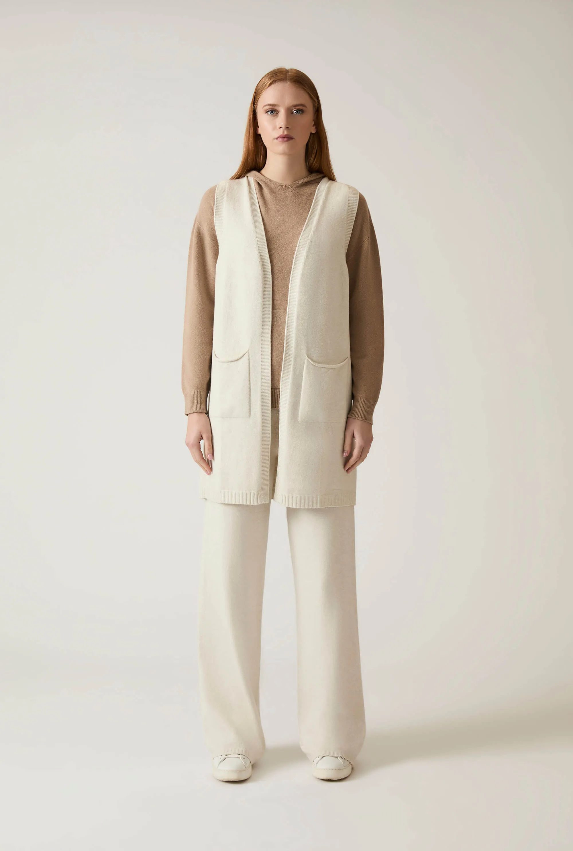 White Knitted Trousers