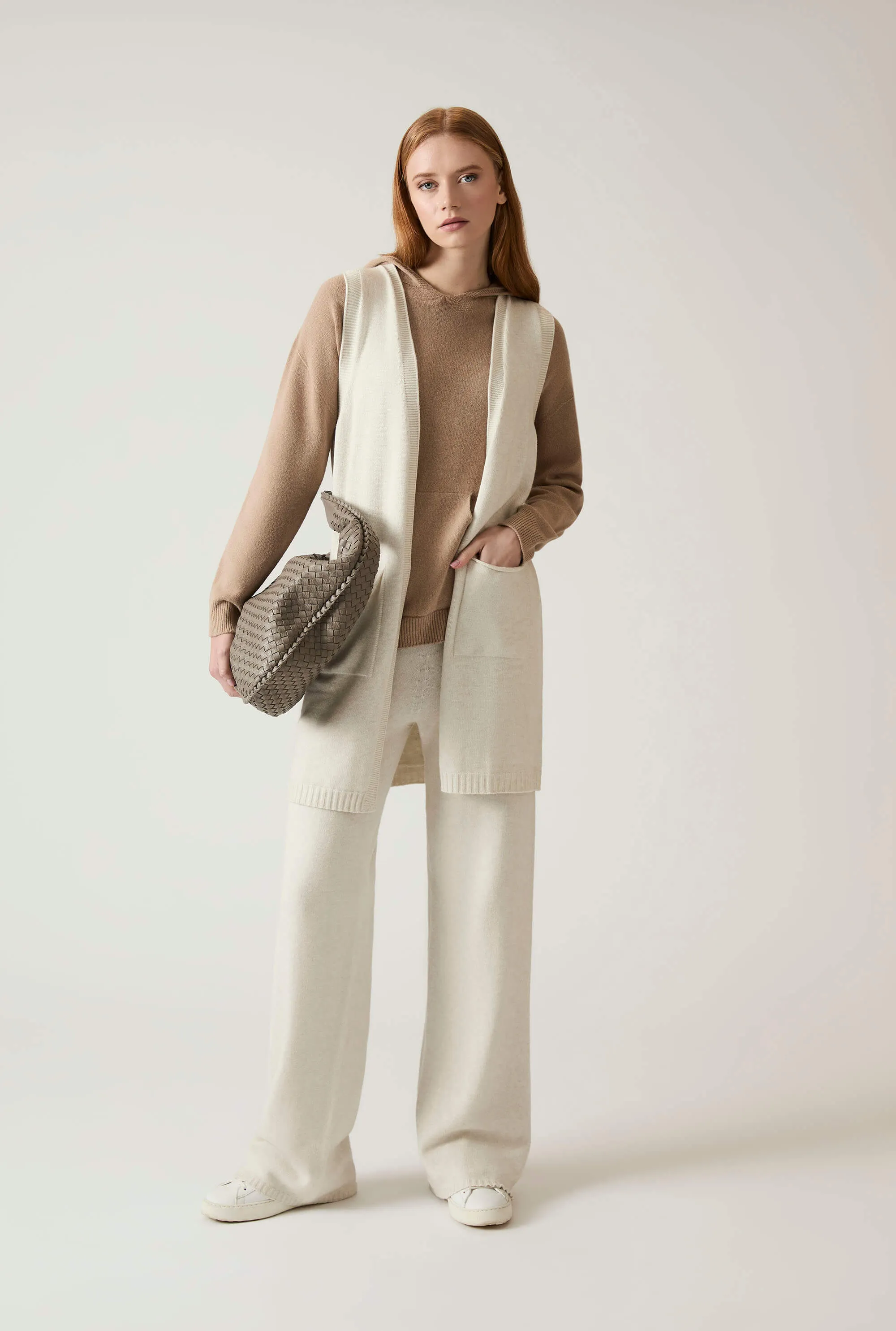 White Knitted Trousers