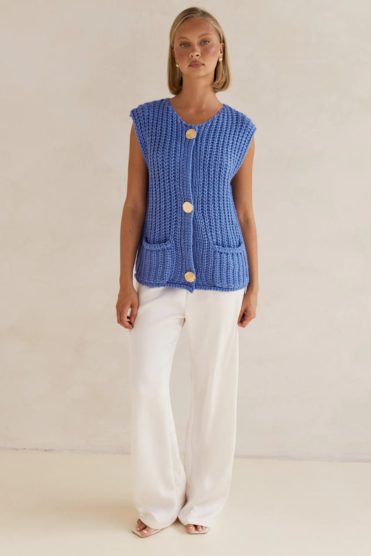 Zarlie Knit Vest (Blue)