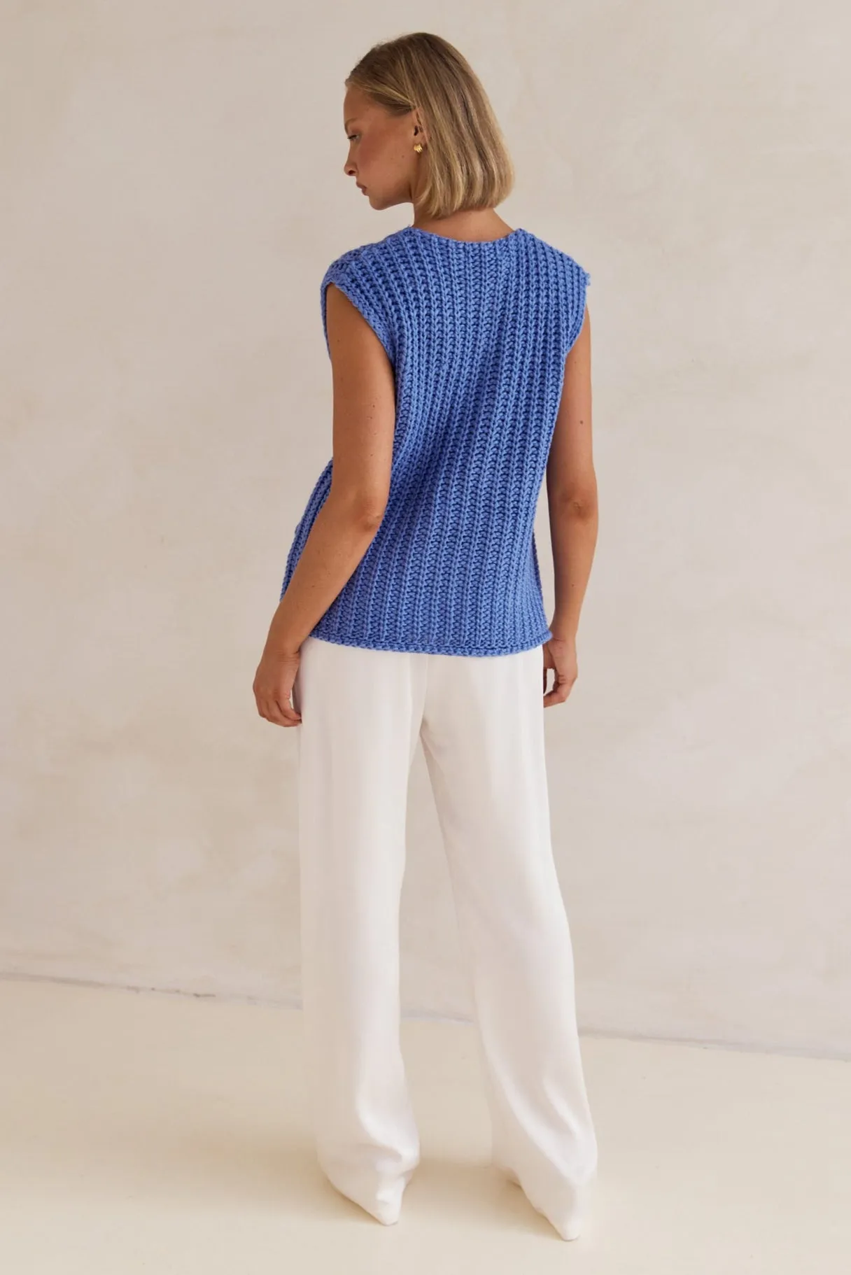 Zarlie Knit Vest (Blue)