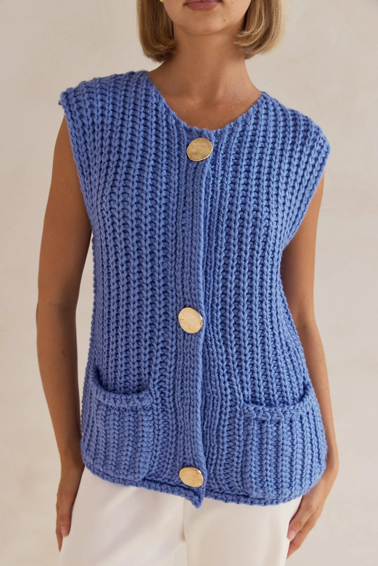 Zarlie Knit Vest (Blue)