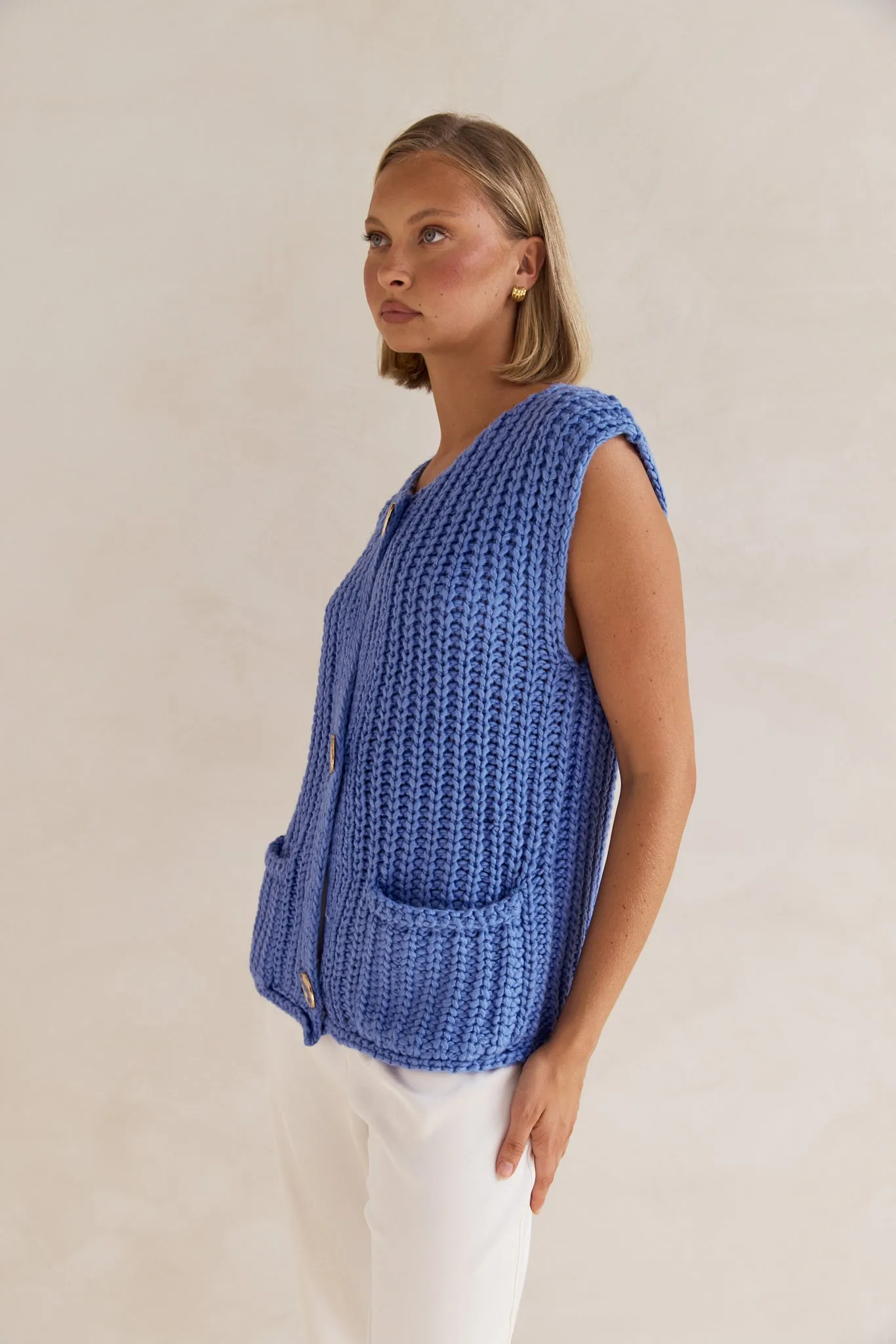 Zarlie Knit Vest (Blue)
